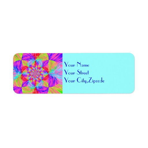 Kaleidoscope Flower Address Label