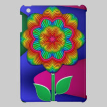 Kaleidoscope flowers with Rainbow Patterns ipad mini cases