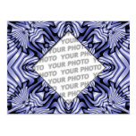 Kaleidoscope frameART - blue + your photo & text Post Cards