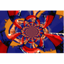 kaleidoscope hand playing red keyboard orange blue acrylic cut outs