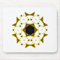 Kaleidoscope Skull Mandalas Gold Lace mousepads