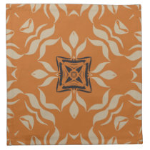 Kaleidoscope Square, Orange Tan Brown Napkin