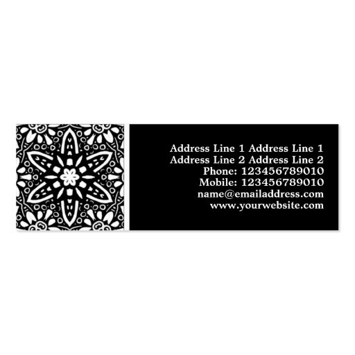 Kaleidoscopic Flower Business Card (back side)