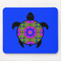 Kaleidoscopic Mandala Turtle Design Mouse Pad