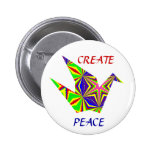 Kaleidoscopic Peace Crane Button
