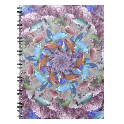 Kaleidoscopic Seascape in Bright Pastels Note Book