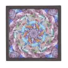 Kaleidoscopic Seascape in Bright Pastels Premium Keepsake Box