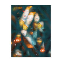 Kaleidoskopic Buddha Postcard by SabineSt Kaleidoskopic Buddha Postcard