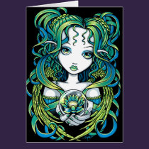 "Kallan" Green Lotus Water Angel Card cards