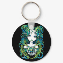 "Kallan" Green Lotus Water Angel Keychain