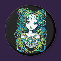 "Kallan" Green Lotus Water Angel Magnet