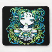 "Kallan" Green Lotus Water Angel Mousepad mousepads