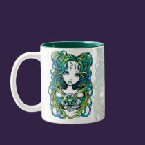 "Kallan" Green Lotus Water Angel Mug mugs