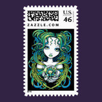"Kallan" Green Lotus Water Angel Postage postage