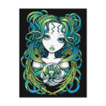 "Kallan" Green Lotus Water Angel Postcard