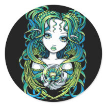 "Kallan" Green Lotus Water Angel Sticker