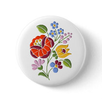 Kalocsa Embroidery - Hungarian Folk Art Pin