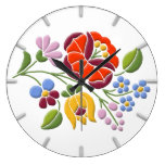 Kalocsa Embroidery - Hungarian Folk Art Wall Clock