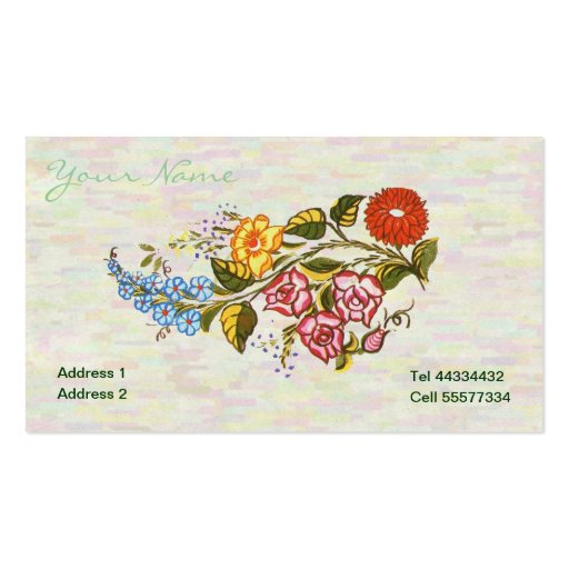 kalocsai floral motifs in light base business card template