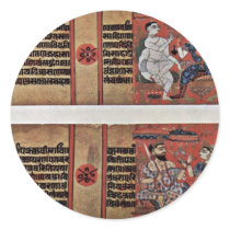 Kalpasã Tra And Kâlakâchârya Katha Manuscript Round Sticker