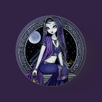 "Kami" Purple Moon Sari Fairy Button buttons