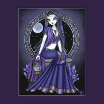 "Kami" Purple Moon Sari Fairy Postcard postcards