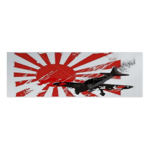 Kamikaze Bomber Japanese Rising Sun Flag, Mista... Business Card Template (back side)