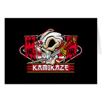 Kamikaze Skull Greeting Cards