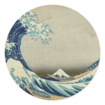 Kanagawa Wave by Katsushika Hokusai Round Sticker
