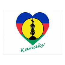Kanaky Flag Heart Post Cards