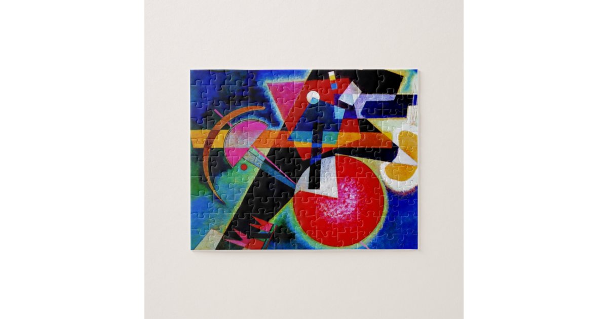 Kandinsky in Blue Abstract Painting Jigsaw Puzzle Zazzle