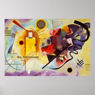 Kandinsky Yellow Red Blue Abstract Canvas Painting Poster