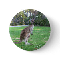 Kangaroo and Joey Pinback Button