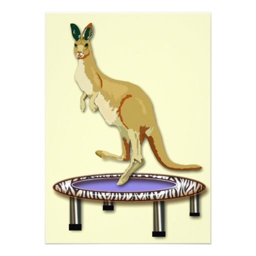 Kangaroo and Trampoline Invitations