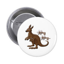 Kangaroo & Baby Kangaroo in Pouch Pinback Buttons