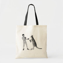 Kangaroo Boxing Match Canvas Bags