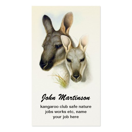 kangaroo business card (front side)