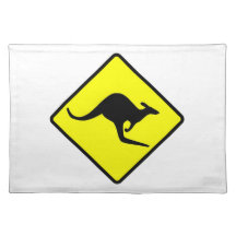 KANGAROO CROSSING - down under/oz/australia/aussie Place Mat