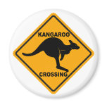 Kangaroo Crossing Sign Fridge Magnet