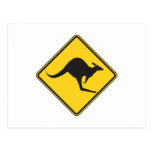 Kangaroo Crossing Sign Post Card