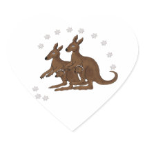 Kangaroo Family Baby in Pouch Daisy Trip Stickers