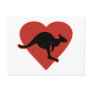 Kangaroo Love Red Heart Postcard