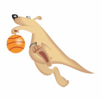 kangaroo playing basketball photo sculptures
