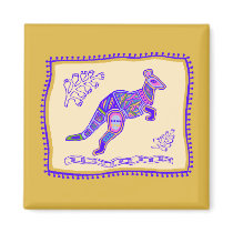 Kangaroo Quilt Fridge Magnet