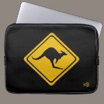 kangaroo road sign laptop sleeves