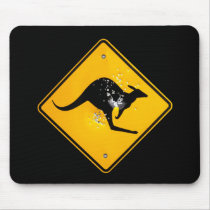 Kangaroo road sign mousepads