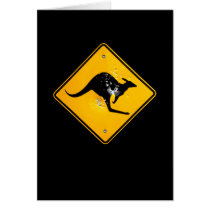 Kangaroo road sign outback cards