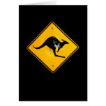 Kangaroo road sign outback cards