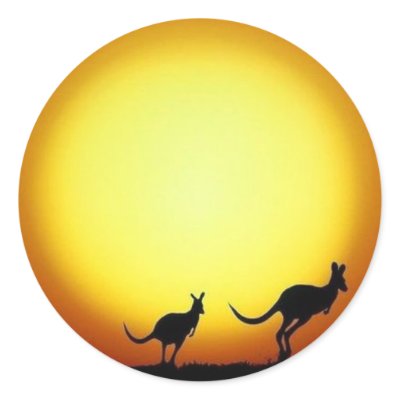 Kangaroo Sunset Stickers by Lenny46824