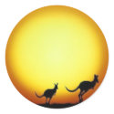 Kangaroo Sunset Stickers by Lenny46824 Kangaroo Sunset Stickers